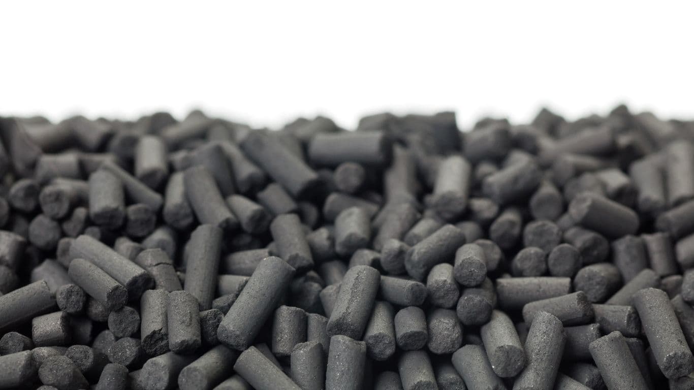 Activated carbon extrudates, one of the adsorbent materials evaluated in benchmarking campaigns